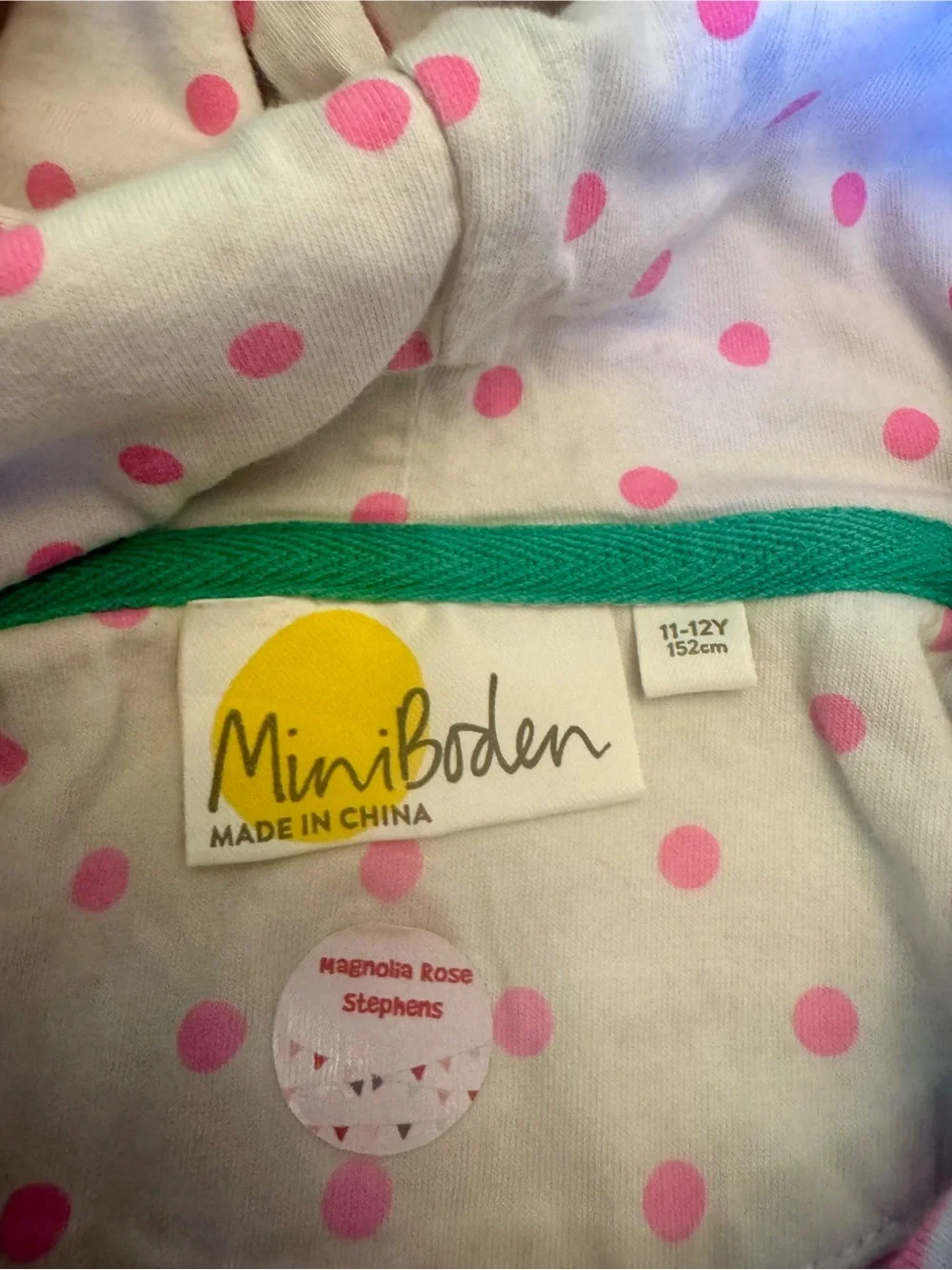 Mini Boden RARE Pink & Cream Striped Hooded Swim Coverup with Popsicle Appliquéd
